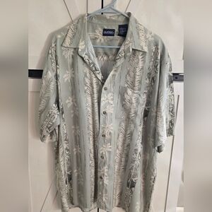 Puritan Men's Light Green Tropical Print Shirt